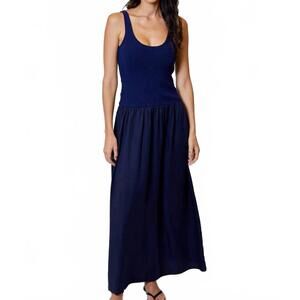 NEW DH NEW YORK porto maxi dress in navy